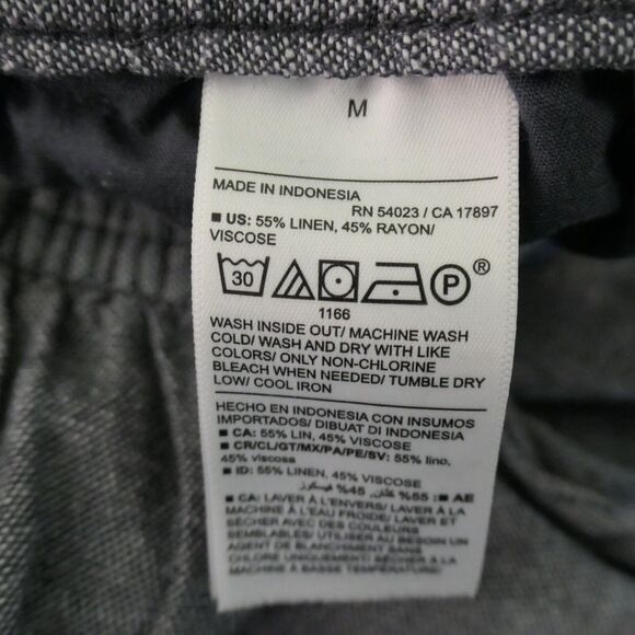 Old Navy Pants Womens L Gray Linen Blend Pull On Pockets Lightweight 31 x 25 - Picture 9 of 9